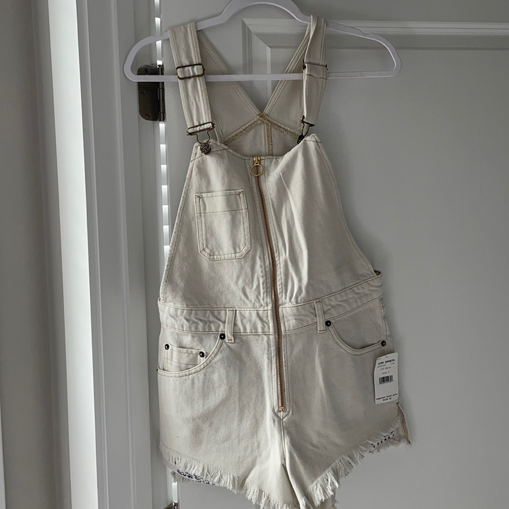Free People sunkissed denim short overalls
